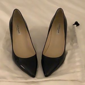 LK Bennett Navy Patent Leather Heels